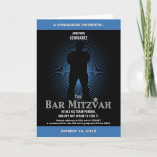 Bar Mitzvah Movie Star Folded Invitation