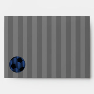 Bar Mitzvah Navy Blue and Black Soccer Ball Envelopes