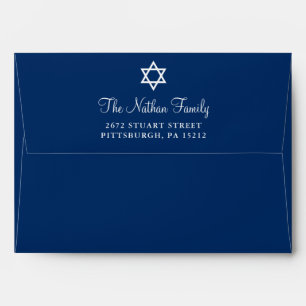 Bar Mitzvah Navy Blue Envelope for 5x7 Invitations