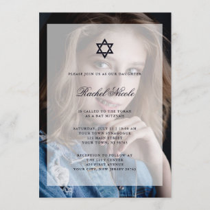 Bar Mitzvah or Bat Mitzvah   Overlay with Photo Invitation