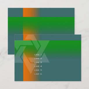 Bar Mitzvah Orange and Green on Any Colour Card