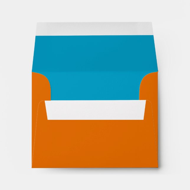Bar Mitzvah Orange and Turquoise on Any Colour Envelopes (Back (Bottom))