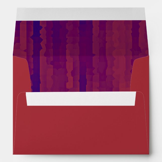 Bar Mitzvah Plum and Orange Techno Streaks Envelope (Back (Bottom))