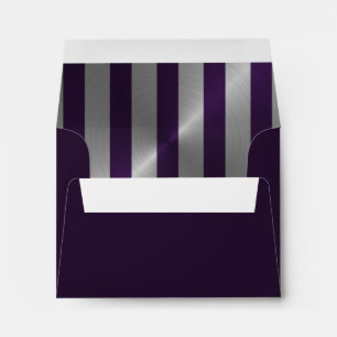 Bar Mitzvah Plum and Silver Stripe Star of David Envelopes