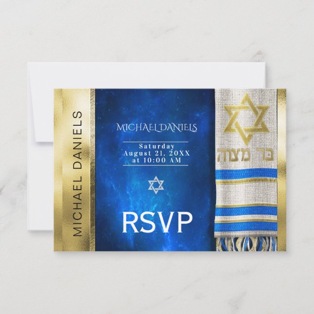 Bar Mitzvah Prayer Shawl RSVP (Front)