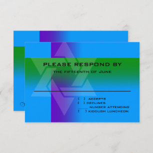 Bar Mitzvah Purple and Green on Any Colour RSVP Card