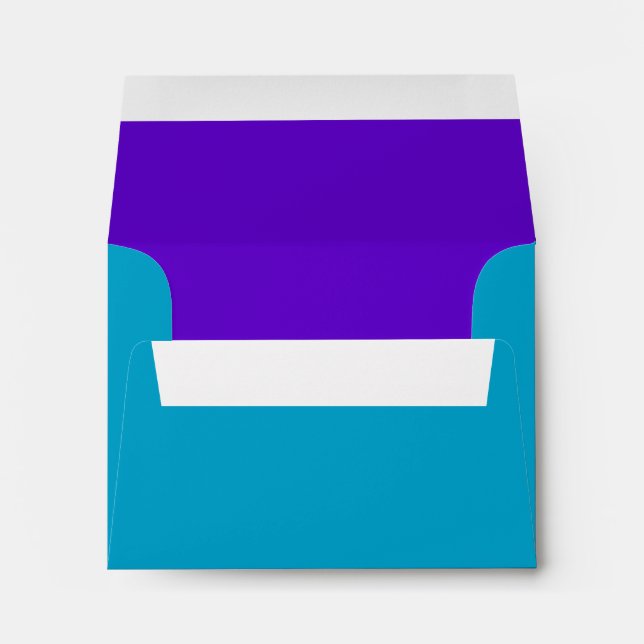 Bar Mitzvah Purple and Turquoise on Any Colour Envelope (Back (Bottom))