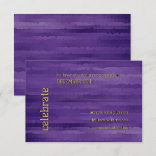 Bar Mitzvah Purple Techno Streaks Purple RSVP Invitation
