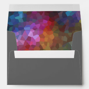 Bar Mitzvah Red Purple Blue Grey Abstract Design Envelope
