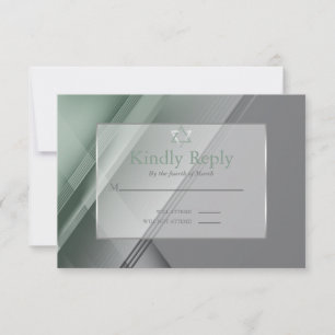 Bar Mitzvah RSVP Contemporary Green Charcoal