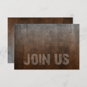 Bar Mitzvah Rugged Fade Rust RSVP Card