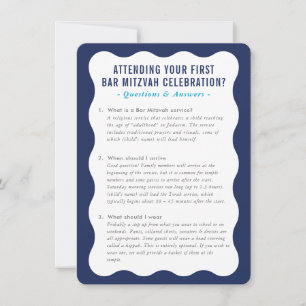 BAR MITZVAH service information advice navy blue  Invitation