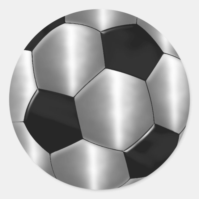 Bar Mitzvah Silver Soccer Balls Classic Round Sticker (Front)