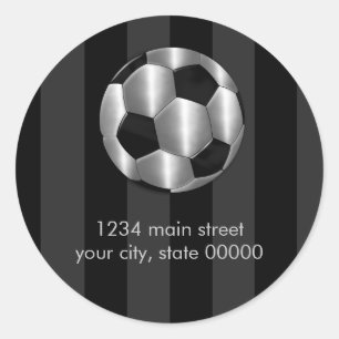 Bar Mitzvah Silver Soccer Balls Classic Round Sticker
