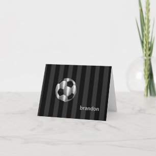 Bar Mitzvah Silver Soccer Balls Note Card