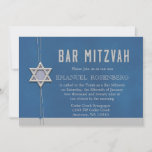 Bar Mitzvah Silver Star Blue Beads Invitation<br><div class="desc">Wonderful Bar Mitzvah Invitation  with silver star and silver chain and blue beads on blue background</div>