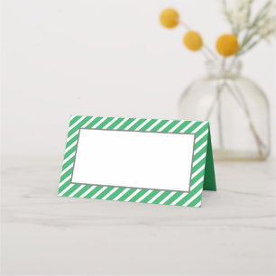 BAR MITZVAH simple modern bold block black green Place Card