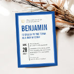 BAR MITZVAH simple modern geometric royal blue Invitation<br><div class="desc">by kat massard >>> kat@simplysweetPAPERIE.com <<< CONTACT ME for custom wording or to add any lines in Hebrew Love the design, but would like to see some changes - another colour scheme, product, add a photo or adapted for a different occasion - no worries simply contact me - I am...</div>