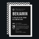 BAR MITZVAH simple modern typography black white Invitation<br><div class="desc">by kat massard >>> kat@simplysweetPAPERIE.com <<< CONTACT ME for custom wording or to add any lines in Hebrew Love the design, but would like to see some changes - another colour scheme, product, add a photo or adapted for a different occasion - no worries simply contact me - I am...</div>