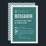 BAR MITZVAH simple modern typography green white Invitation<br><div class="desc">by kat massard >>> kat@simplysweetPAPERIE.com <<< CONTACT ME for custom wording or to add any lines in Hebrew Love the design, but would like to see some changes - another colour scheme, product, add a photo or adapted for a different occasion - no worries simply contact me - I am...</div>