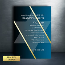 Bar Mitzvah Simple Modern You Choose Colour