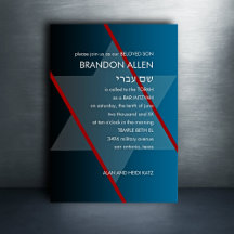 Bar Mitzvah Simple Modern You Choose Colours