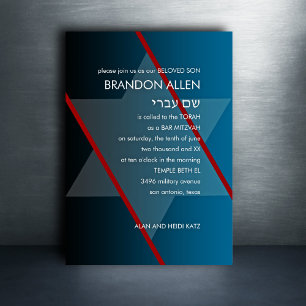 Bar Mitzvah Simple Modern You Choose Colours Invitation