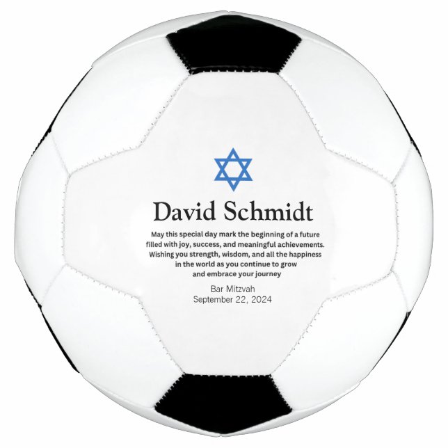 Bar Mitzvah Soccer Ball Gifts for Boys (Front)