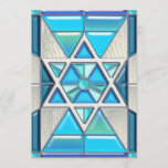 Bar Mitzvah Stained Glass & Silver Star of David Invitation<br><div class="desc">For the big and little events in life - throw a party and send creative invitations.  Customise with the information for your event.
  
   Folded Cards and Coordinating Postage Stamps of this design are available in this store.</div>