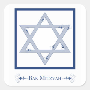 bar mitzvah (star of david elegance) square sticker