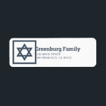 Bar Mitzvah Star of David Modern Return Address<br><div class="desc">Composed of modern serif and sans serif typography with a star of David.

This is designed by Select Party Supplies,  exclusive for Zazzle.

Available here:
http://www.zazzle.com/store/selectpartysupplies</div>