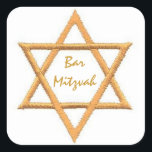 Bar Mitzvah/Star of David Square Sticker<br><div class="desc">Star of David Design</div>