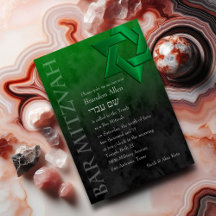 Bar Mitzvah Stylish Green Star of David Ombre