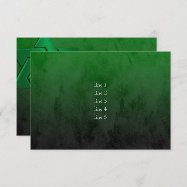 Bar Mitzvah Stylish Green Star of David Ombre Invitation (Front/Back)