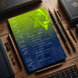 Bar Mitzvah Stylish Lime Green Star of David Ombre Invitation<br><div class="desc">Bar Mitzvah and Bat Mitzvah invitation sets designed by Umua. Printed and shipped by Zazzle or its partners.</div>