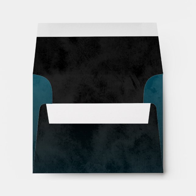 Bar Mitzvah Stylish Teal Blue Star of David Ombre Envelopes (Back (Bottom))