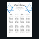 Bar Mitzvah Table Seating Plan Poster<br><div class="desc">Template Seating Plan Poster that matches perfectly with my other Bar Mitzvah stationery. Please email me if you would like more tables added as I can design a seating plan for a larger party.</div>