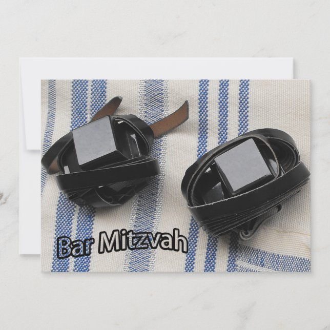 Bar Mitzvah - Tallis & Tefillin Card (Front)