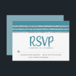 Bar Mitzvah Teal Silver Tallit Script Modern Bold RSVP Card<br><div class="desc">Be proud, rejoice and celebrate this milestone of your favourite Bar Mitzvah with this cool, unique, modern, personalised RSVP insert card for your event! Bold, dusty teal blue green script typography, Star of David and a dusty teal blue green and silver glitter striped tallit inspired graphic overlay a simple, white...</div>