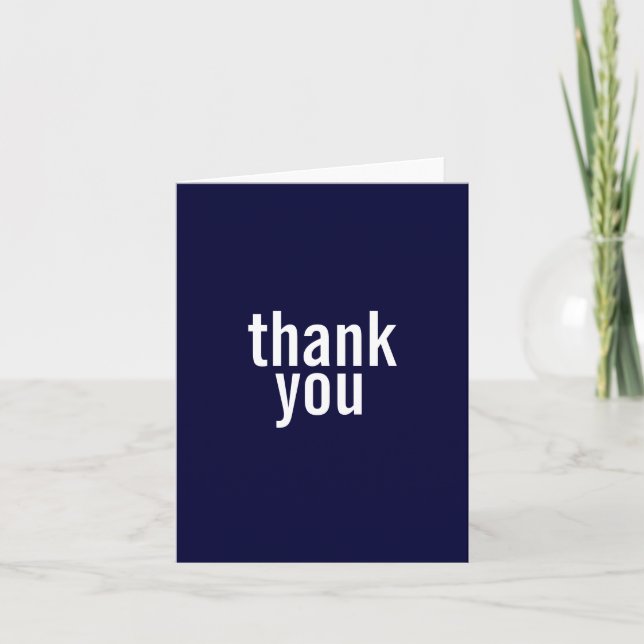 Bar Mitzvah Thank You Cards {Dark Blue} (Front)
