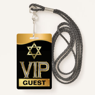 Bar Mitzvah VIP Lanyard BADGE - See Back ID Badge
