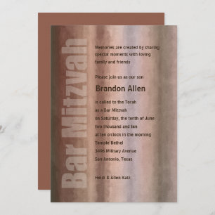 Bar Mitzvah Watercolor Stripes Invitation