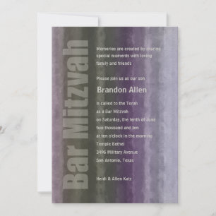 Bar Mitzvah Watercolor Stripes Invitation