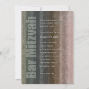 Bar Mitzvah Watercolor Stripes Invitation