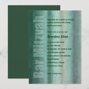 Bar Mitzvah Watercolor Stripes Invitation