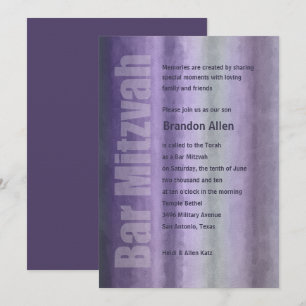 Bar Mitzvah Watercolor Stripes Invitation