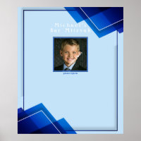 Bar Mitzvahs Modern Blue Geometric