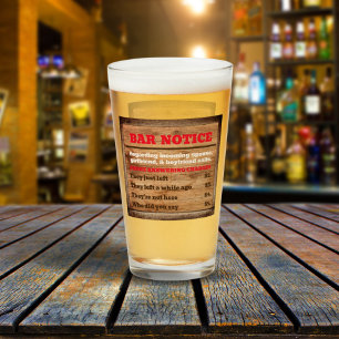 Bar Notice Glass