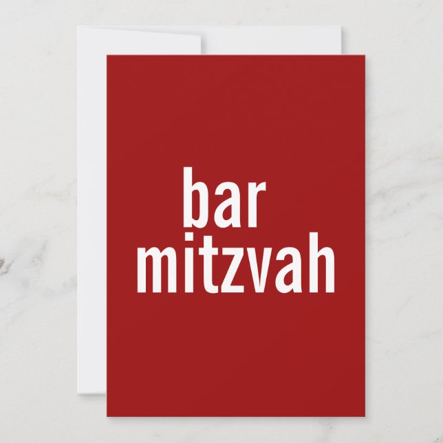 Bar or Bat Mitzvah Announcements {Red} (Front)