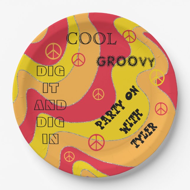 Bar or Bat Mitzvah DIG IN Paper Plate (Front)